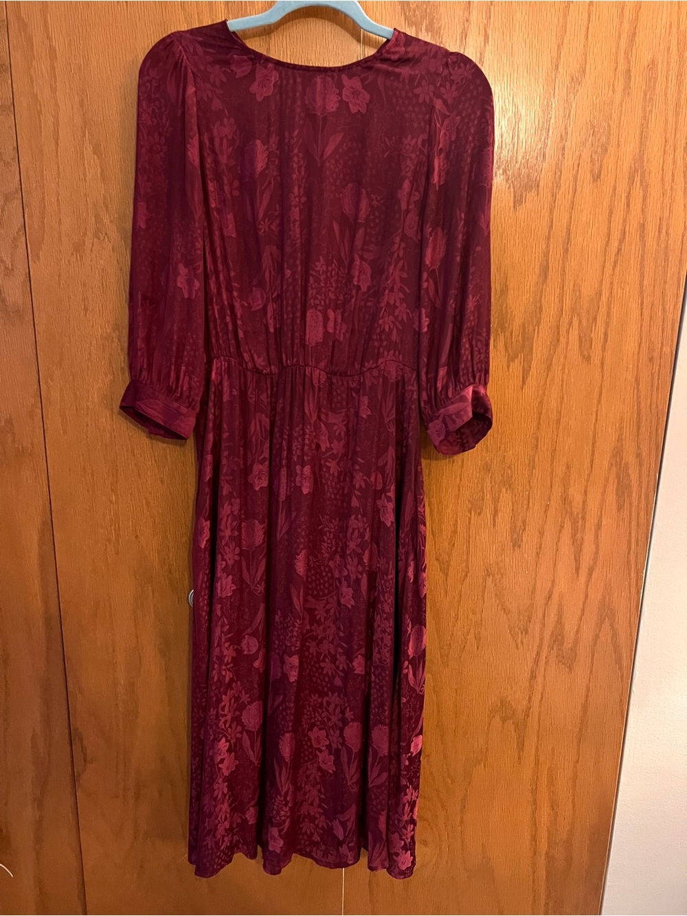 Banana Republic Deep Burgundy Floral Midi Dress